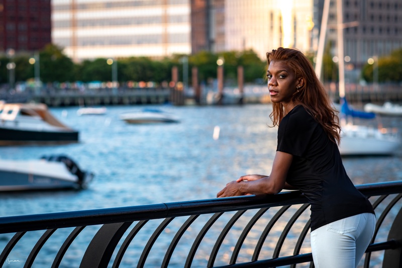 Female model photo shoot of Maria del Mar by BeMooreKinetic in Battery Park City