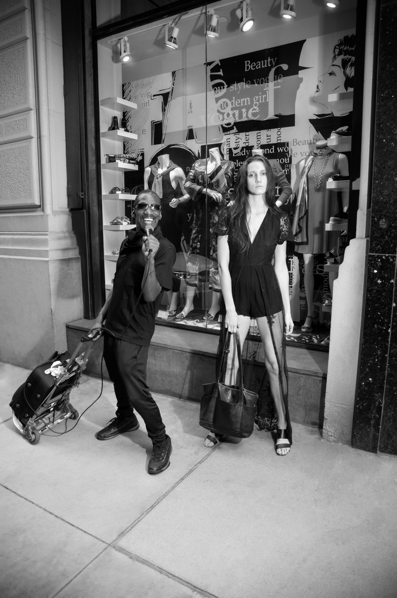 Male and Female model photo shoot of James Massa and Melanie Rose in Lower Manhattan, South William Street.