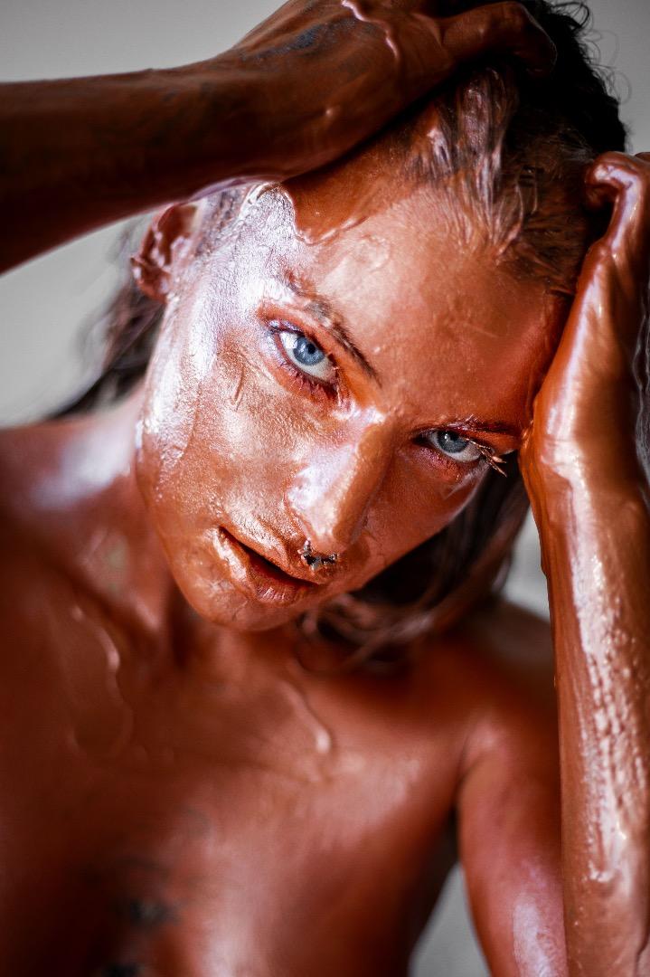 Female model photo shoot of Red Elextra