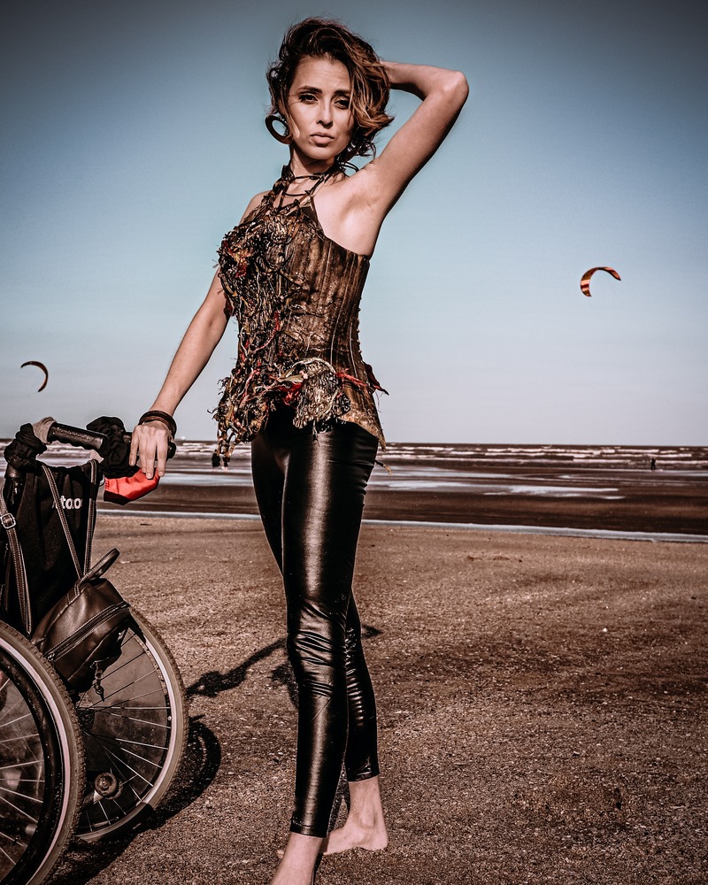 Female model photo shoot of Lana Kurasidze in bettystown beach , Megashoot 2020