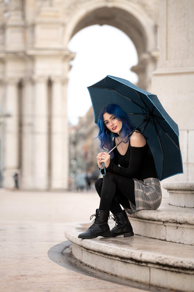 Female model photo shoot of Beatriz Cassiano in Arco da Rua Augusta, Lisbon, Portugal