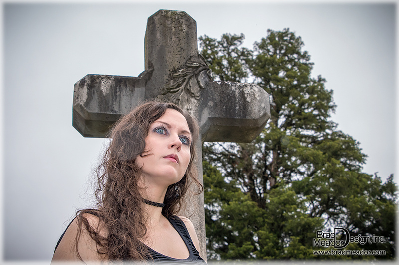 Male and Female model photo shoot of Brad Meador and TiffanyWoods in Rose Hill Cemetery