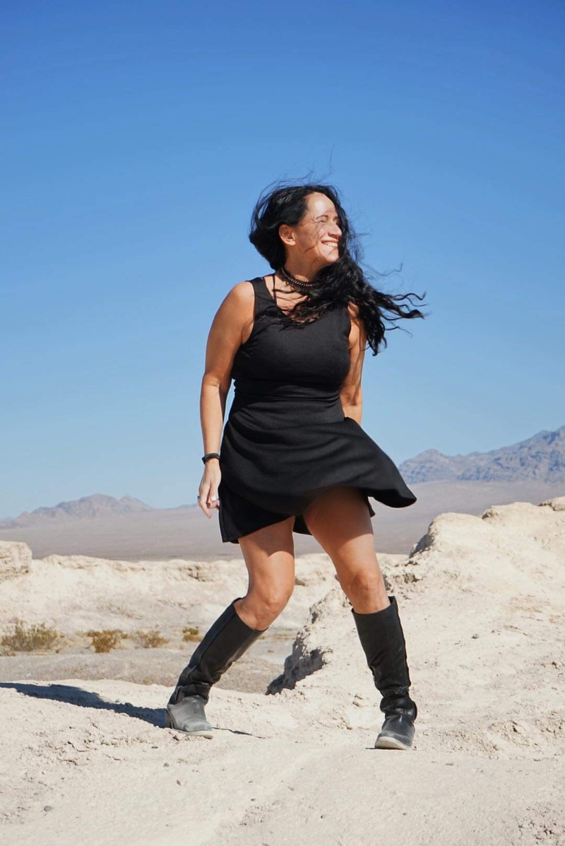 Female model photo shoot of AngeliqueNJ in Tule Springs Fossil Beds, NV