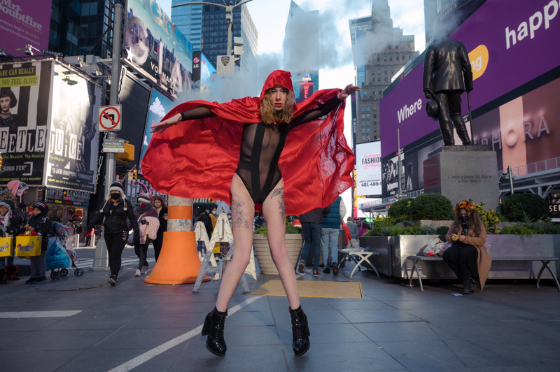 Female model photo shoot of ALYSSA KATE in Times Square, New York, NY