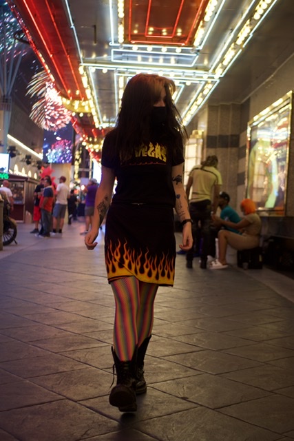Female model photo shoot of Aleena_Axel in Las Vegas Nevada, Fremont street