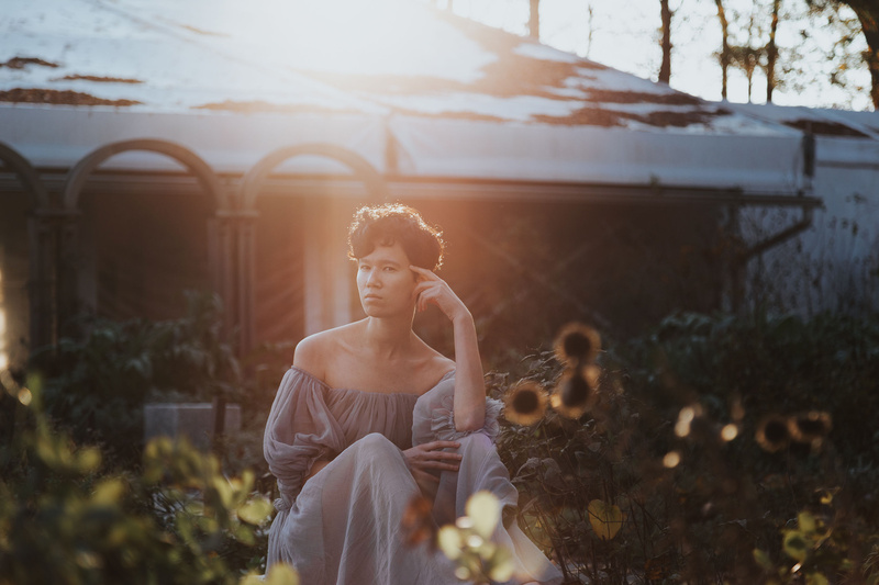 Female model photo shoot of May Ariela in Bartram's Garden
