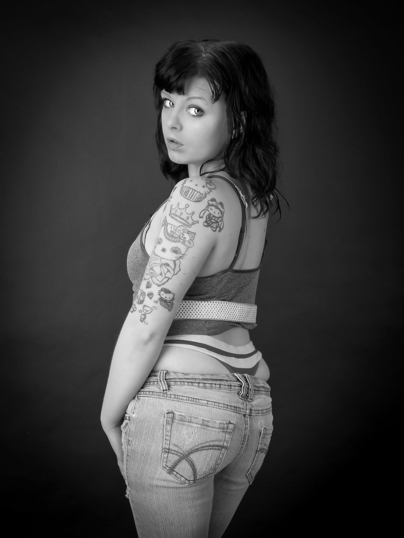 Female model photo shoot of KaylynnKarma in Photography Shark Studios