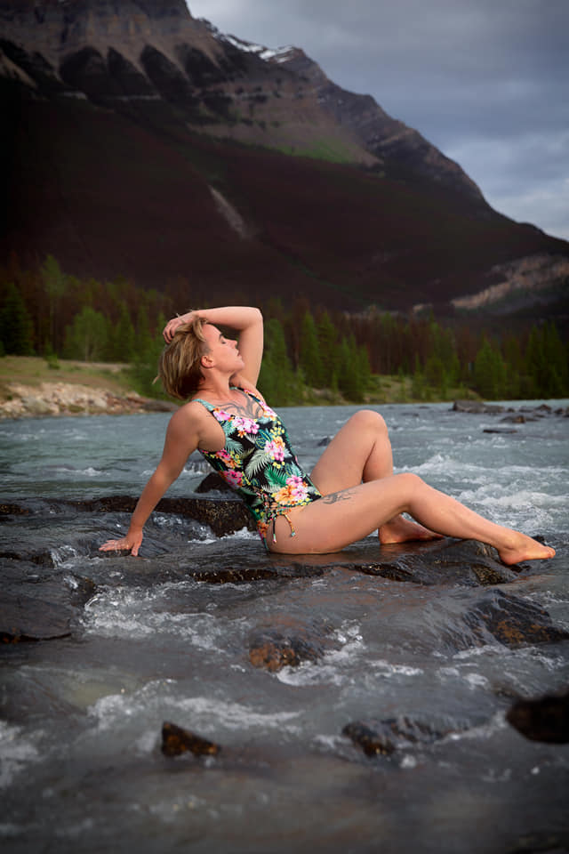 Female model photo shoot of Dawn Michele InkedModel in Jasper, Alberta
