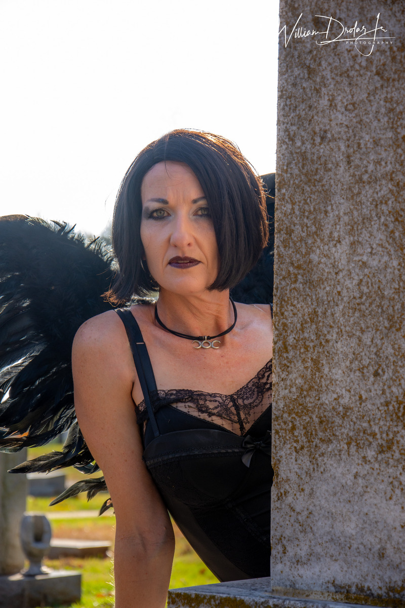 Female model photo shoot of DeltaDM75 by Photo By Drotar in Grace Hill Cemetary, Longview