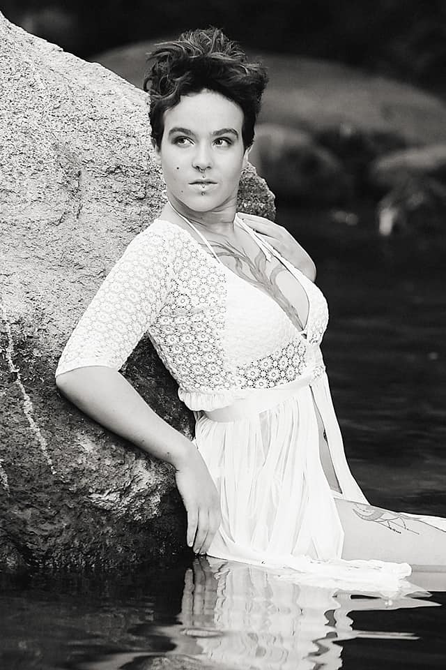 Female model photo shoot of Dawn Michele InkedModel