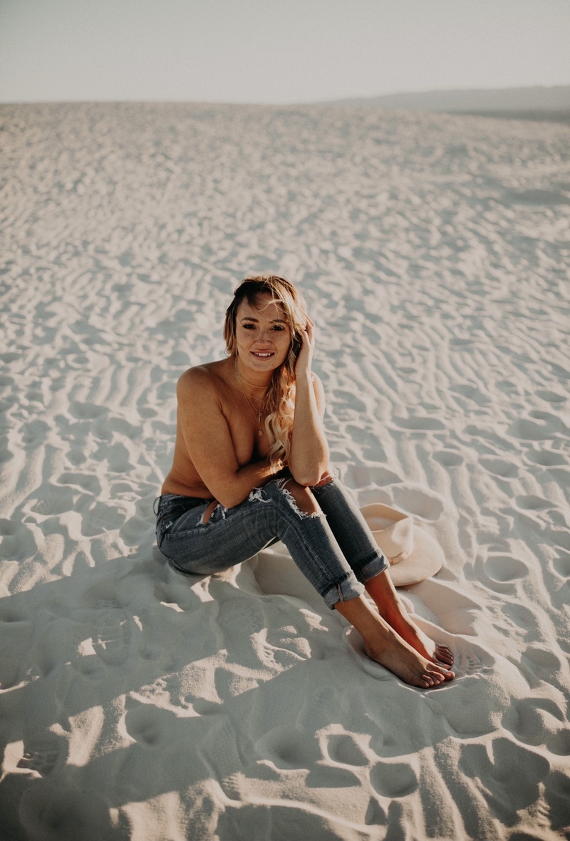 Female model photo shoot of Haleywearsbikinis in White Sands, New Mexico