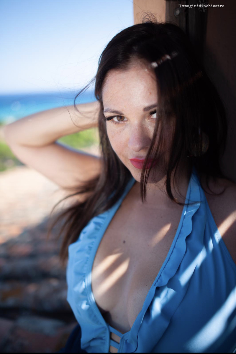 Female model photo shoot of Angelica Ko in Costa Rey -Sardinia