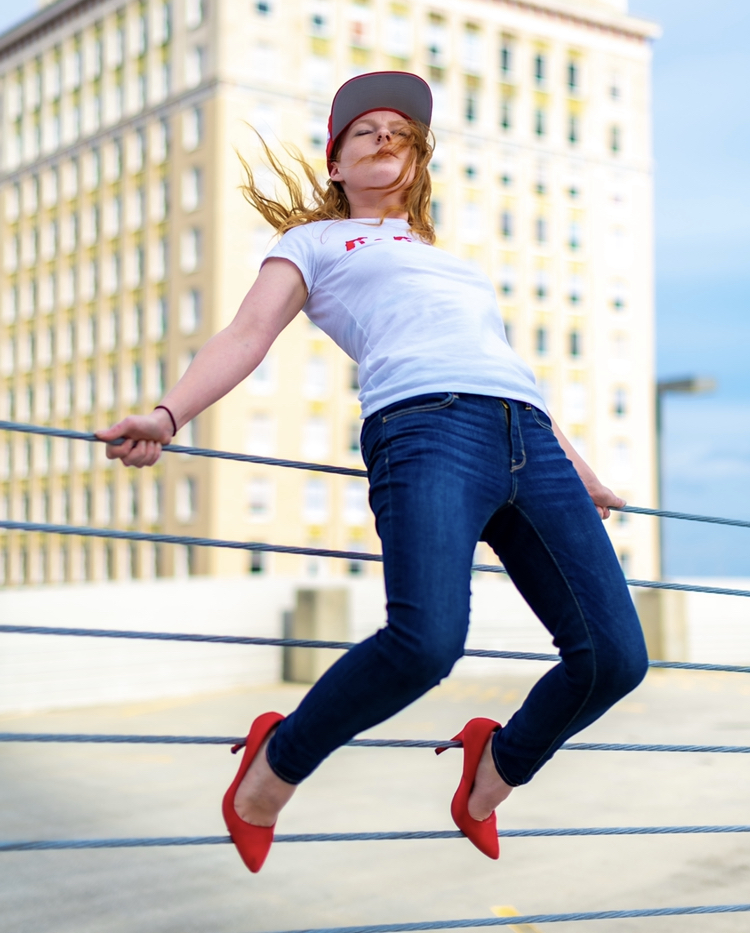 Female model photo shoot of Cinderedhead in Downtown Jacksonville, FL