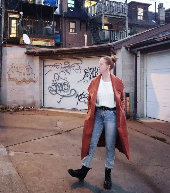 Female model photo shoot of Sarah Alexis Beatty in Toronto Alley