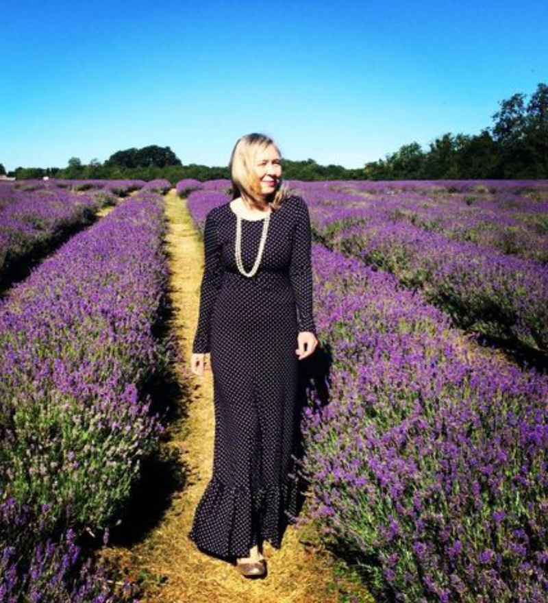 Female model photo shoot of Eva von Mitzka in Mayfield Lavender Farm - Banstead