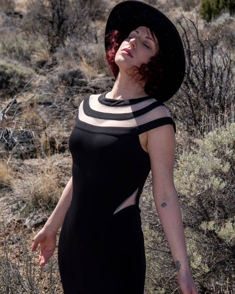 Female model photo shoot of Caitlin_Rose by bentlight in Lava Beds National Park