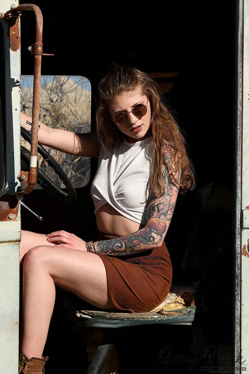 Male and Female model photo shoot of Gray Greek Photography and Gaia_Rae_Spafford in Nelson, NV