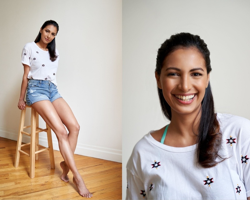 Female model photo shoot of Naureen Chhipa by RonChau in NYC, makeup by Zully