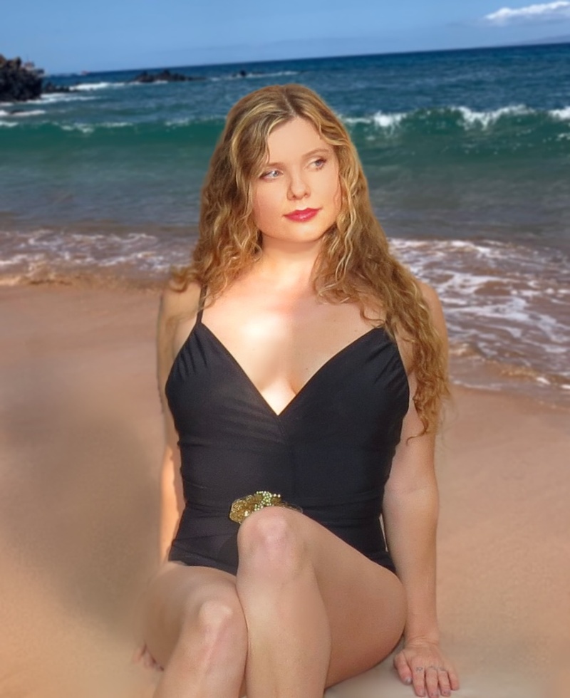 Female model photo shoot of AsheraLight in Maui