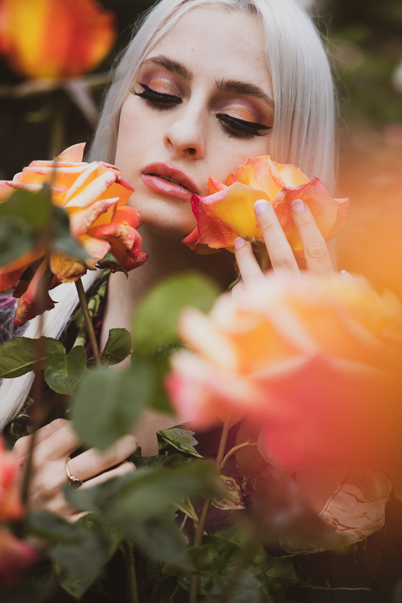Female model photo shoot of Brittany  Anne by Anthony C in San Francisco Rose Garden
