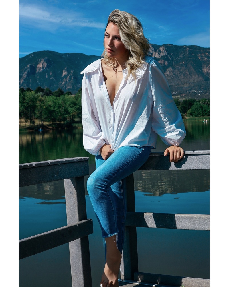 Female model photo shoot of mckayemodeling in Quail Lake Park, Colorado Springs, Colorado