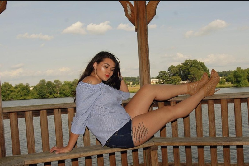 Female model photo shoot of Little Water Moccasin