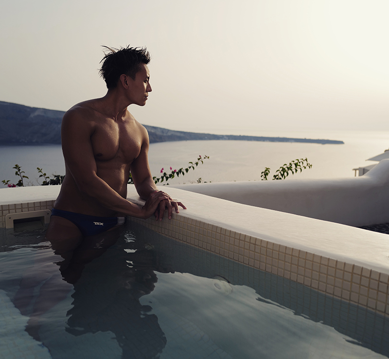 Male model photo shoot of Alex JP in Santorini, Greece
