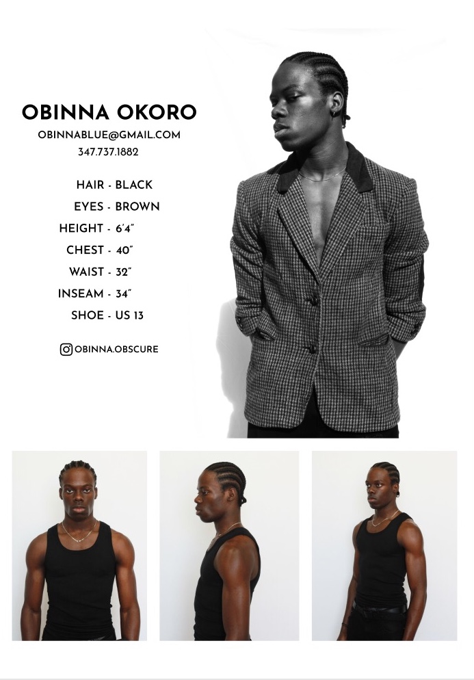 Male model photo shoot of obinna
