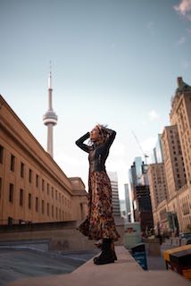 Female model photo shoot of CyndyP in Union Station, Toronto, Ontario