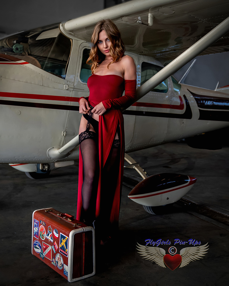Male and Female model photo shoot of FlyGirls Pin-Ups and Emily Bee in Airfield