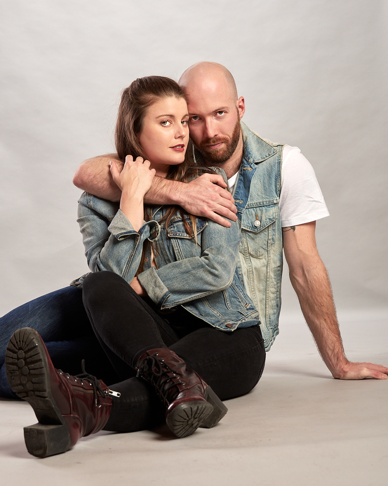 Male and Female model photo shoot of Andrew M James and LumenFoxx by Ron Ranere