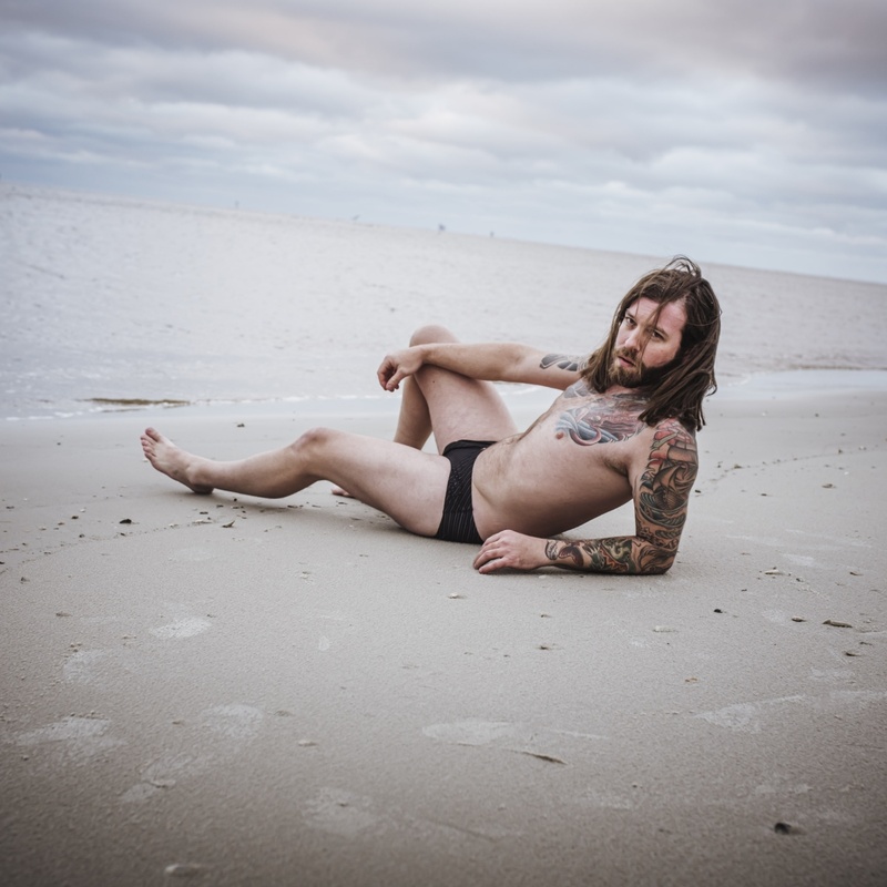 Male model photo shoot of Tattooed Muse in dauphin island, alabama