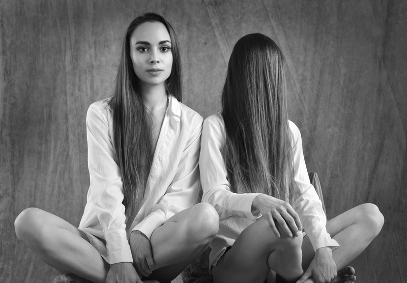 Female model photo shoot of Katerina-Twins in studio 4