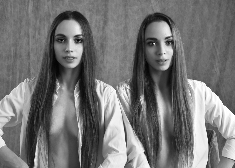 Female model photo shoot of Katerina-Twins in studio 3