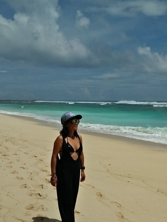 Female model photo shoot of Paulinesia16 in Balangan beach bali