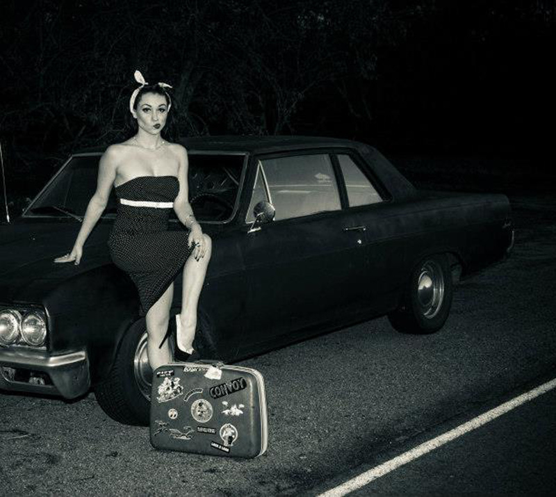 Female model photo shoot of Kueen B in Car: Lady Luck CC