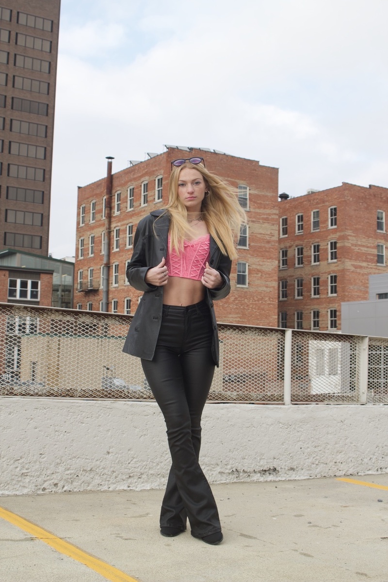 Female model photo shoot of Meg the Photographer in Roof Top