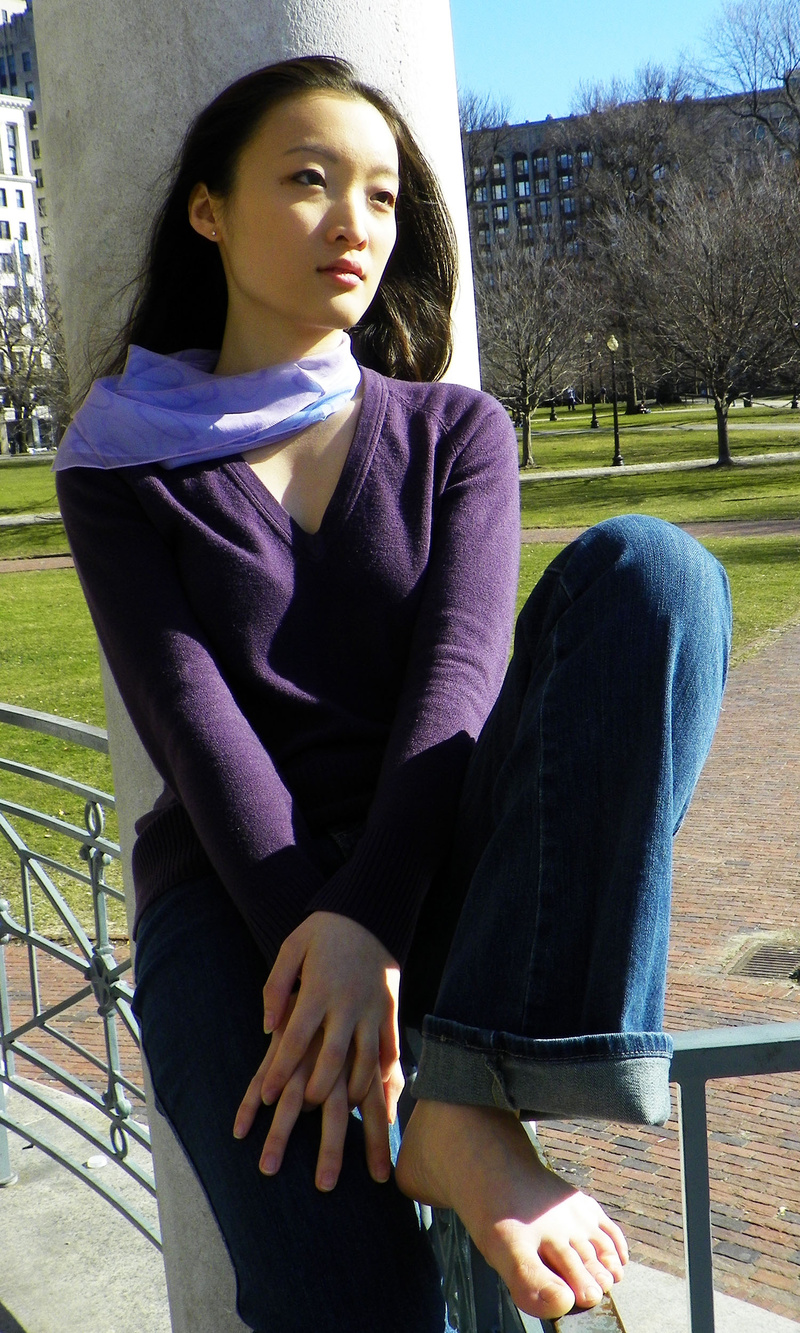 Male and Female model photo shoot of TF Visions and Annabel Li in Boston Commons