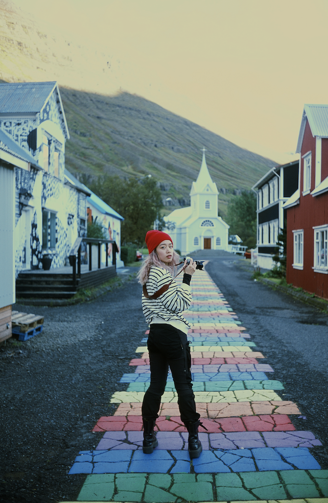 Female model photo shoot of nhibui in Iceland