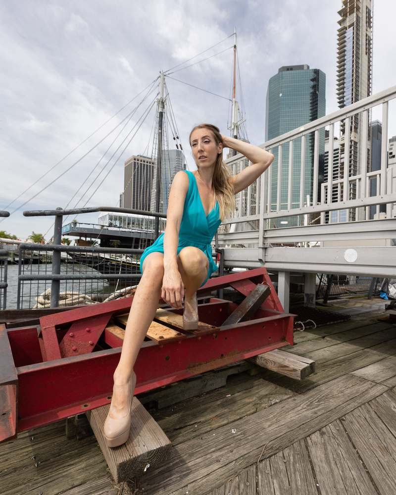 Male and Female model photo shoot of opticalfoto and Emelia Mejaneh in NYC Pier 17