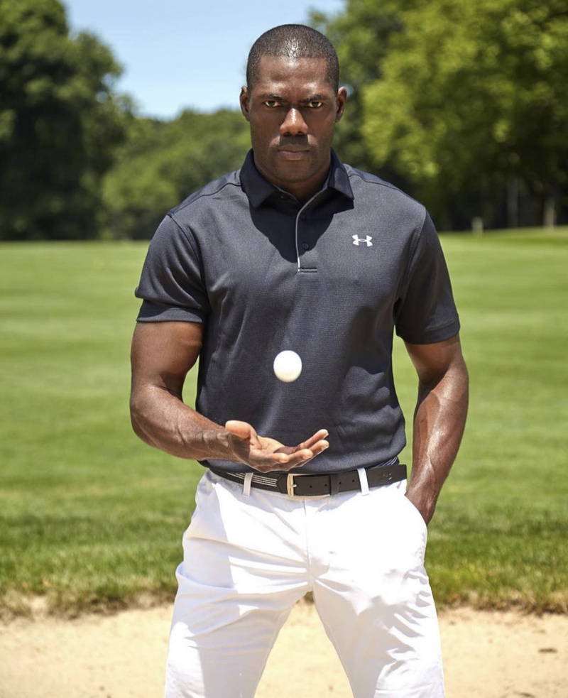 Male model photo shoot of seth adanmenoukon in Bronx golf course
