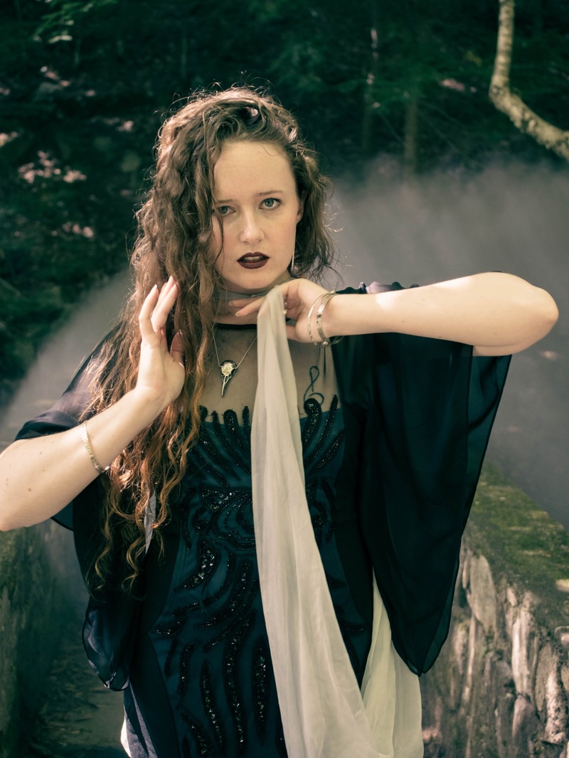 Female model photo shoot of RebeccaHoneywell in Hobbit Land