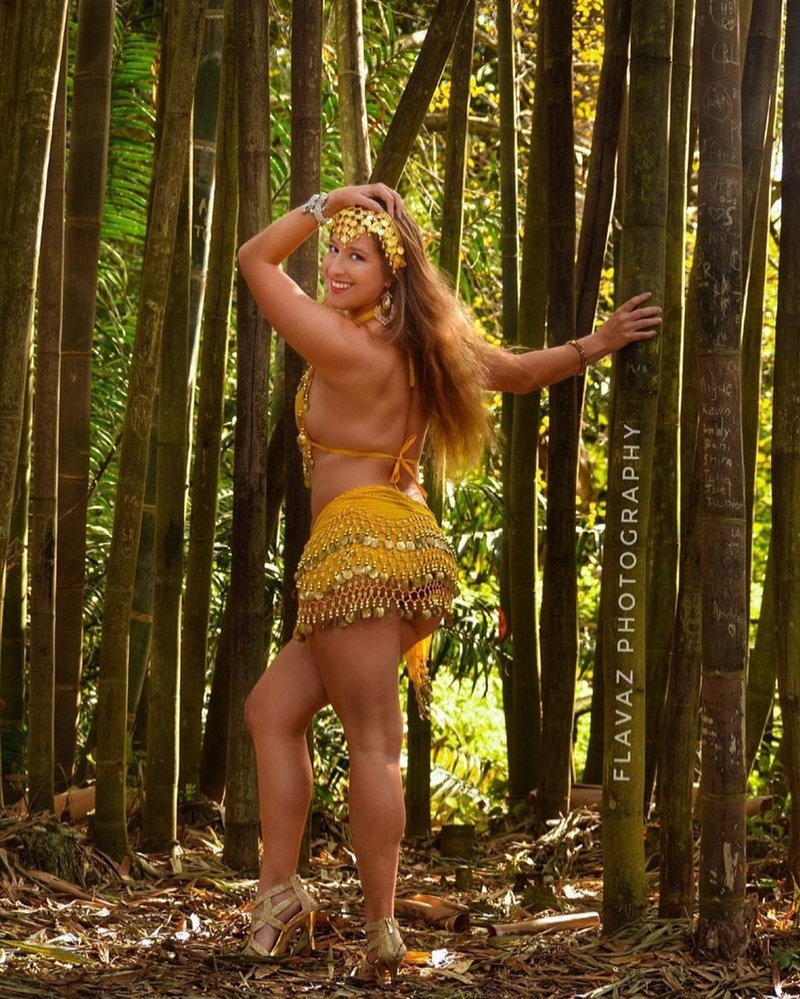Female model photo shoot of Kristine Rivers in Bamboo Garden- Tampa FL
