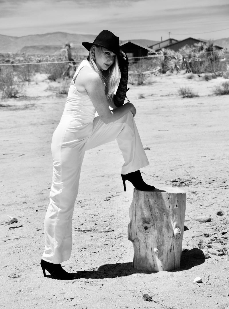 Female model photo shoot of Yana S in Joshua Tree Desert