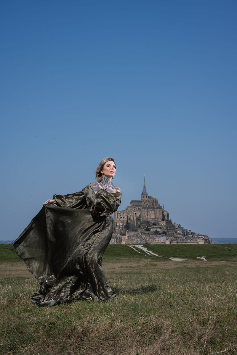 Female model photo shoot of MiMi Fulton in Mont Saint-Michel (France)