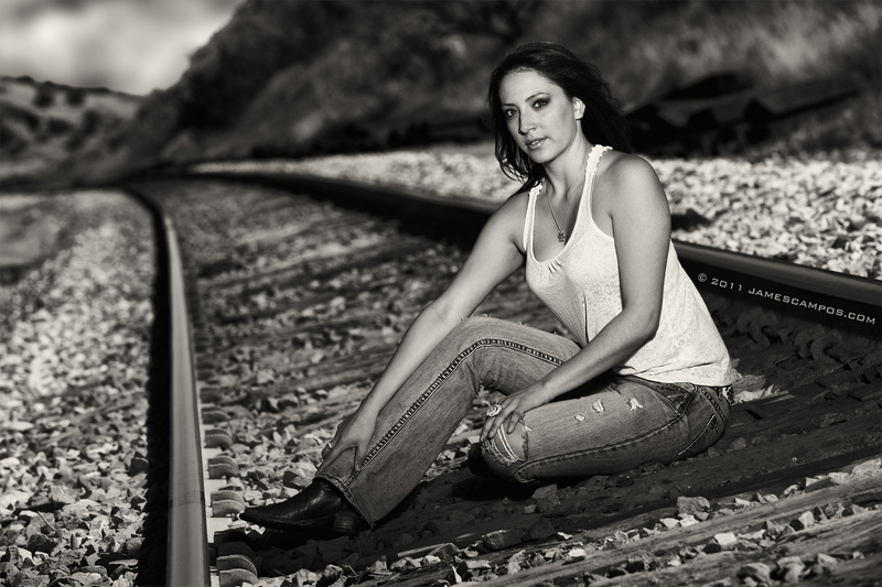 0 model photo shoot of James Campos in Railroad Tracks - I-20 near Snyder exit.