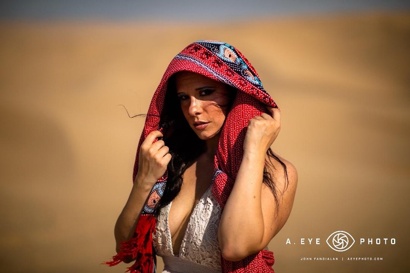 Female model photo shoot of Sofia Basile in California Sand Dunes