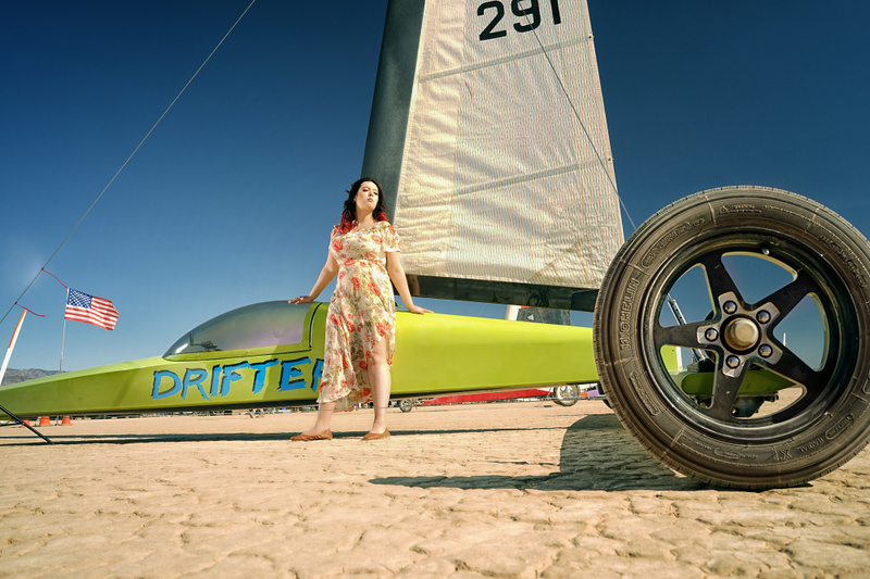 Male and Female model photo shoot of Photocraft Las Vegas and Harley Nadean in Ivanpah Dry Lake