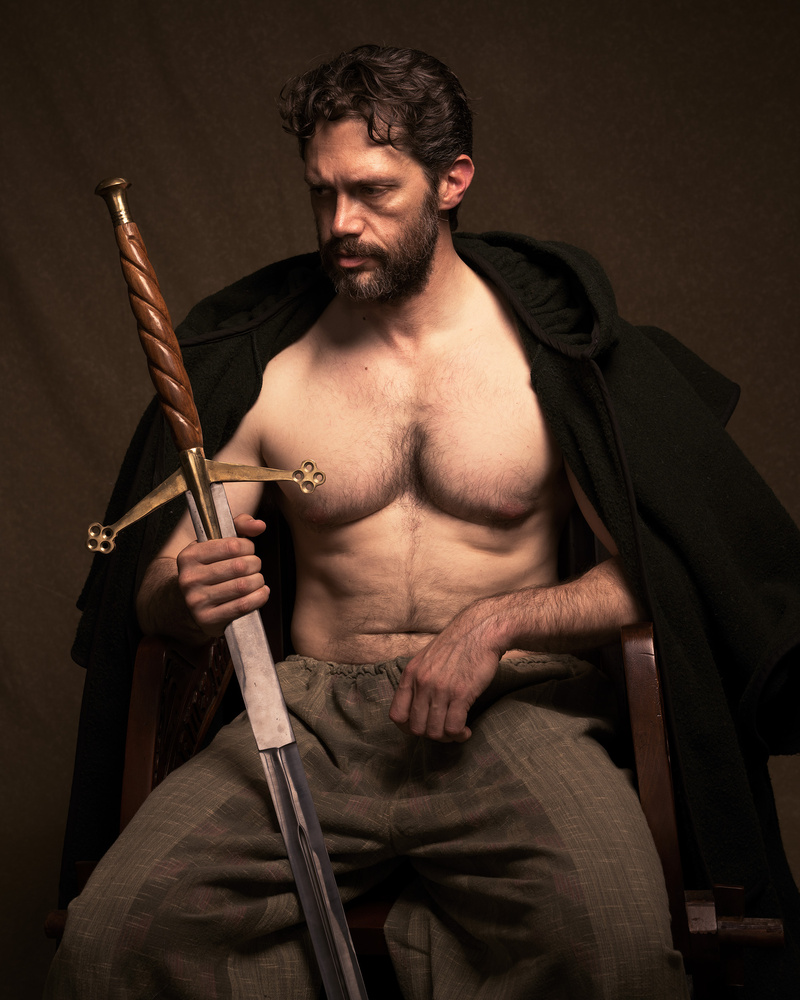 Male model photo shoot of MusingEye and The Rational Warrior in Hudson Art Studio