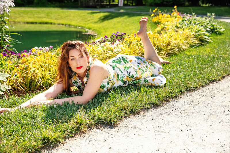 Female model photo shoot of Kelly Frazier in Gibbs Gardens, Georgia